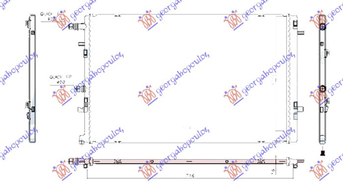 Dodatni hladnjak motora benzin/dizel (675x435x16) (NRF)