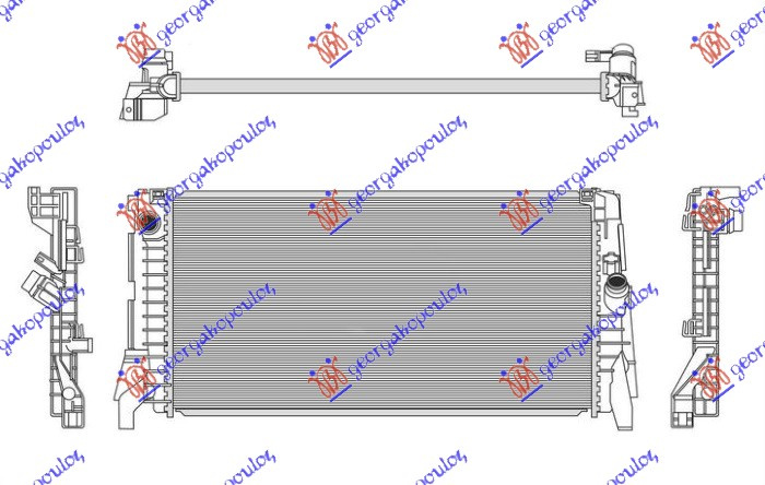 Hladnjak motora 1.5-2.0 (S) benzin. ručni/automatski (680x355) (NRF)