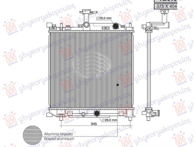 Hladnjak motora 1.0 benzin (404x373x16) (NRF)