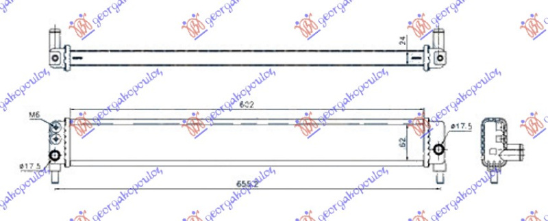 Dodatni hladnjak motora 1.8 (600x62x24) (NRF)