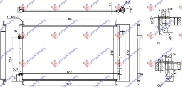 Hladnjak klime 1.5 hibrid 2015- (600x355x16) (NRF)