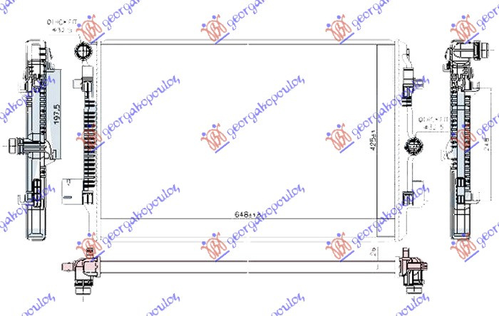Hladnjak motora 2.0 GTI benzin (650x425x26) (NRF)