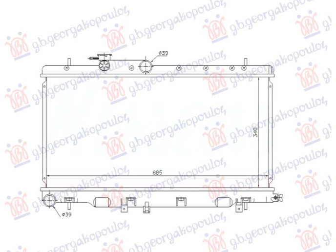 Hladnjak motora 1.6-2.0-2.5 benzin (340x686x16) (VALEO)