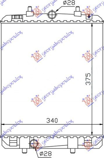 Hladnjak motora 1.4 HDi (374x326x16) (VALEO)