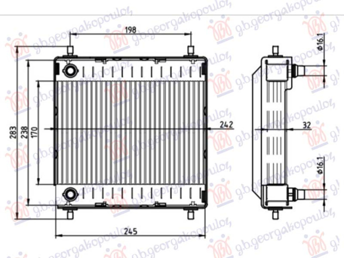 Dodatni hladnjak motora 2.0-3.0-4.4 benzin (180x240)