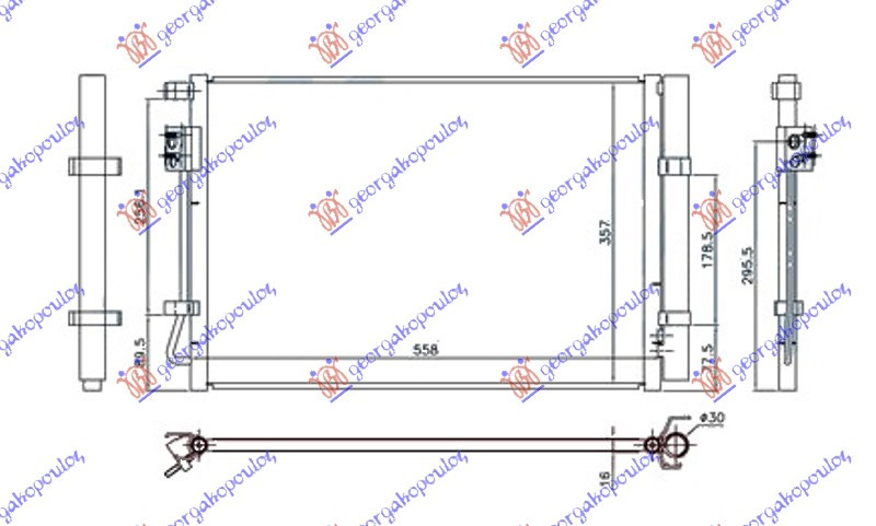 Hladnjak klime 1.2-1.4i benzin (490x370x16) (VALEO)