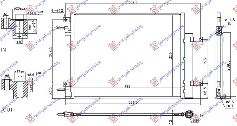 Hladnjak klime za sve modele (460x360x12) (MARELLI)