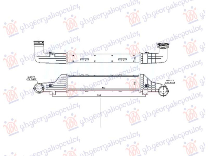 Intercooler 3.0 dizel (530x113x80)