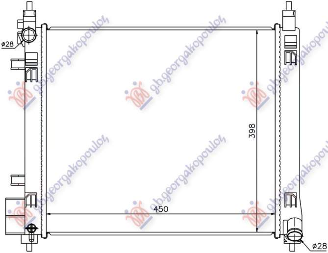 Hladnjak motora 1.2 benzin 75KS (400x430) (HR12DE) (VALEO)