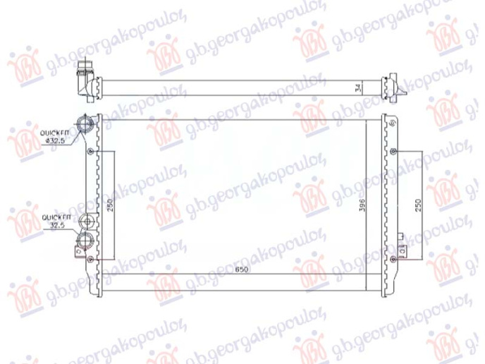 Hladnjak motora 1.9 TDI dizel (650x415x36) (NRF)