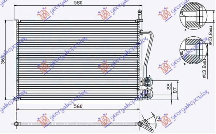 Hladnjak klime benzin - 1.4 TDCi dizel (530x335x16) (NRF)