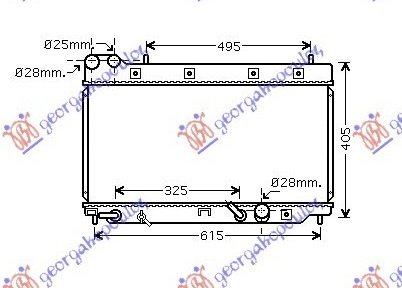 Hladnjak motora 1.4 benzin automatik sa/bez klime 2004- (325x650) (NRF)