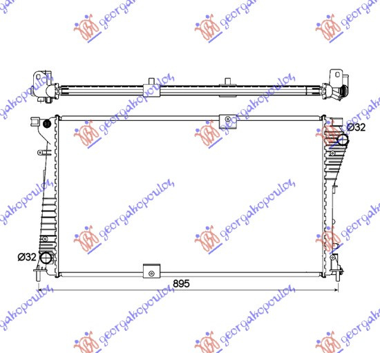 Hladnjak motora 2.0 CDTi-2.5 DTi dizel (780x450x26). dijagonalna cijev (sa START-STOP sustavom) (NRF)