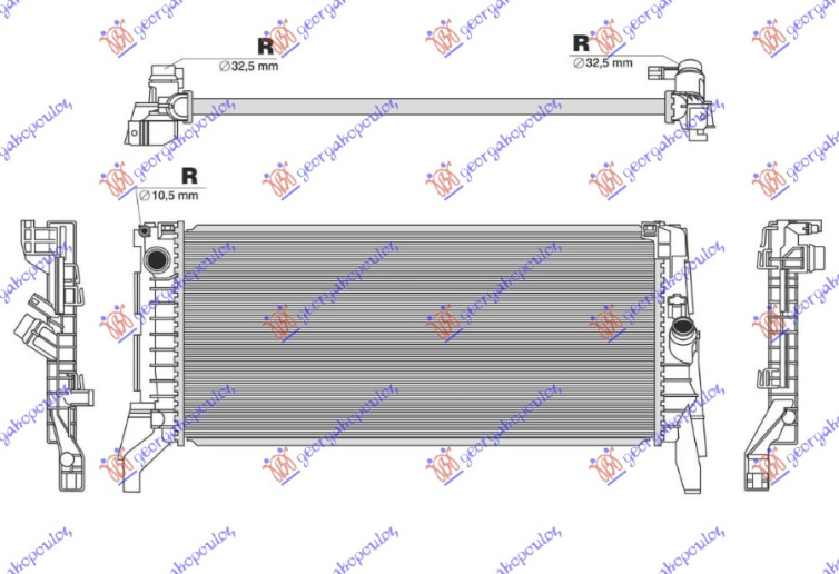 Hladnjak motora 1.5-2.0 dizel. ručni (680x299) (NRF)