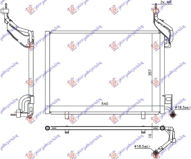 Hladnjak klime 1.6 TDCi dizel 2014- (540x357x16) (NRF)