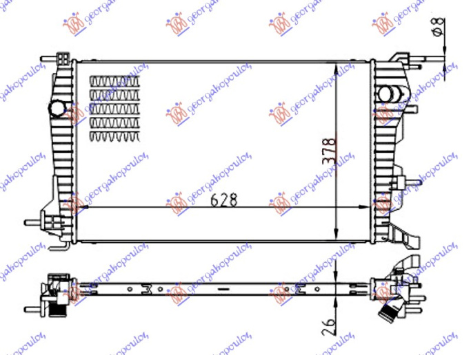 Hladnjak motora 1.5 dCi dizel. ručni (630x380) (NRF)