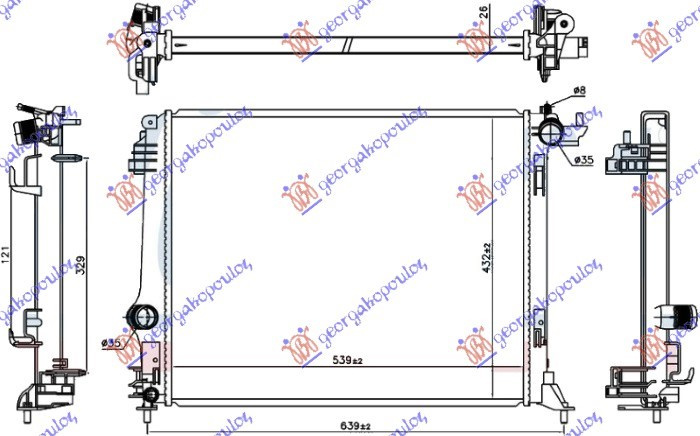 Hladnjak motora 1.2 Sce-TCe benzin - 1.6 dCi dizel (540x440x26) (NRF)