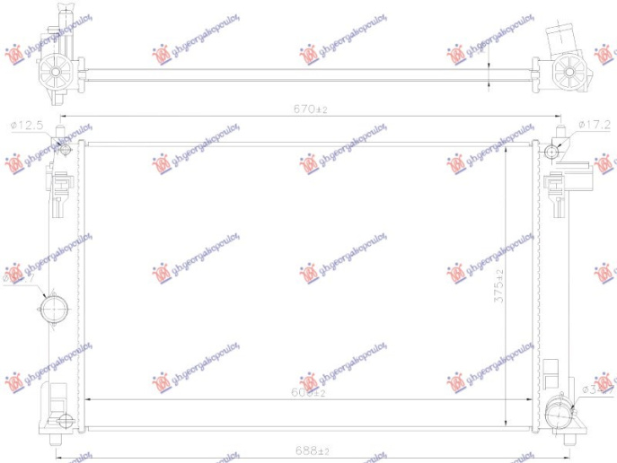 Hladnjak motora 1.6-2.0 VVTi benzin. automatski (600x375) (NRF)