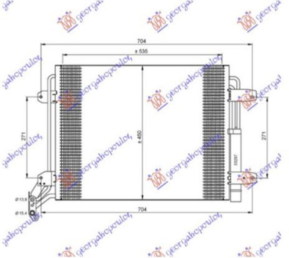 Hladnjak klime 1.4 TSI-2.0 TFSI benzin-2.0 TDI dizel (540x450x16) (NRF)