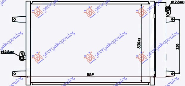 Hladnjak klime benzin-dizel (525x362x16) 2000- (MARELLI)