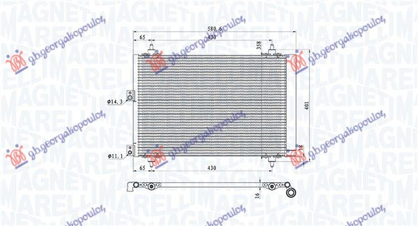 Hladnjak klime 1.6 HDi (520x360x17) (MARELLI)