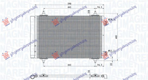 Hladnjak klime 1.6-2.0 HDi-MJET (550x360x16) 2006- (MARELLI)