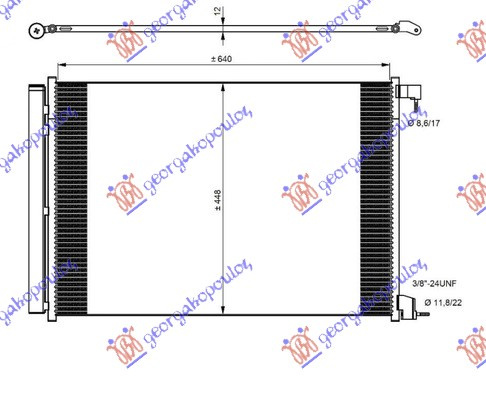 Hladnjak klime benzin - dizel (640x448x12) R134 (MARELLI)