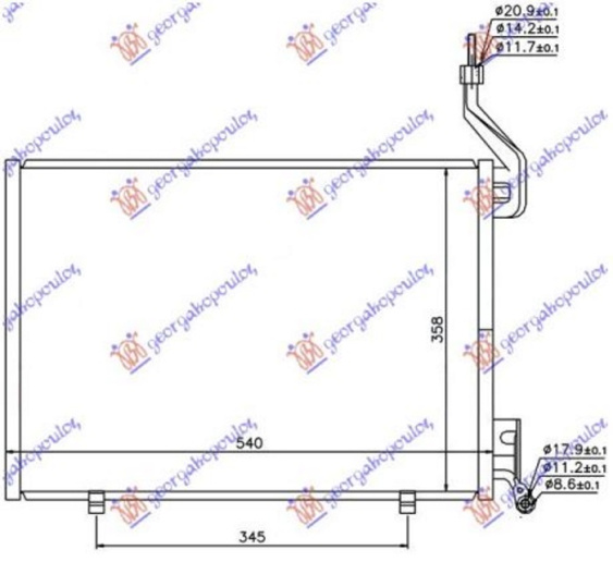 Hladnjak klime 1.6 TDCi dizel (500x350x16) (NRF)