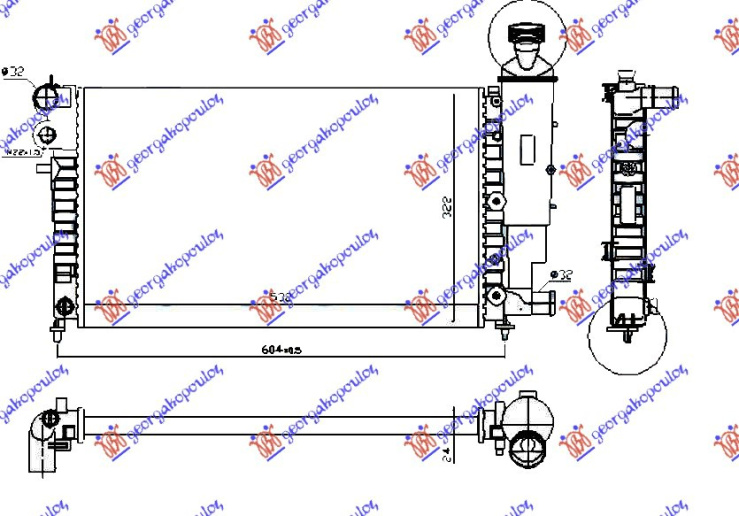 Hladnjak motora za benzin (530x320) RALLY (NRF)