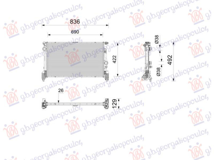 Hladnjak motora 2.1 dizel (691x418) (NRF)