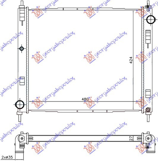 Hladnjak motora 1.5 dCi (478x444x27) (NRF)