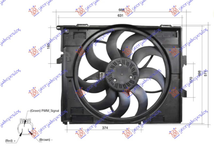 Ventilator hladnjaka komplet 2.0-3.0 benzin