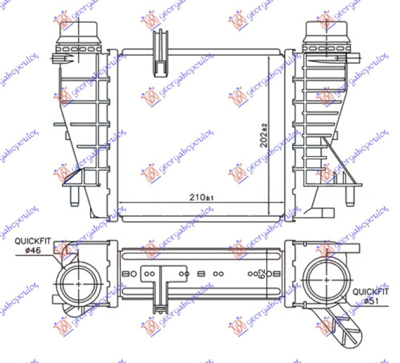 HLADNJAK MEĐUHLADNJAK 1,5 dCi DIZEL (210x202x62)