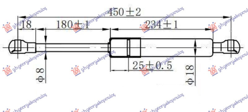 AMORTIZER GEPEK VRATA (451L-385N)