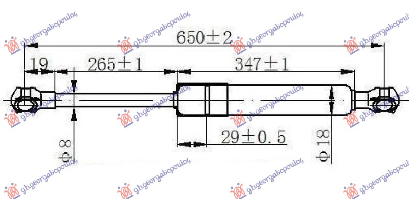 AMORTIZER GEPEK VRATA (CC) (631L-500N)