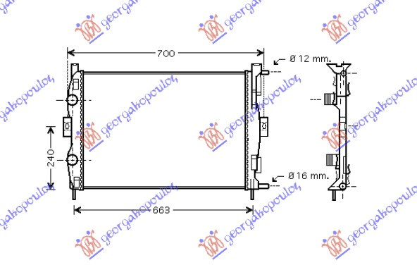 HLADNJAK 1.4-1.6 16V +/-AC (59x45x18) (MAHLE BEHR)