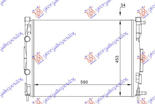 HLADNJAK MOTORA 1.6-2.0-1.5-1.9D MAN/AUTO +/-AC (59x45x28 (MAHLE BEHR)