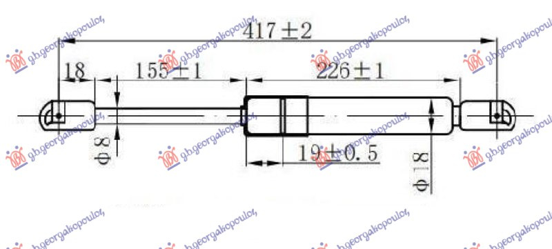 AMORTIZER GEPEK VRATA 3/5 VRATA (417L-500N)