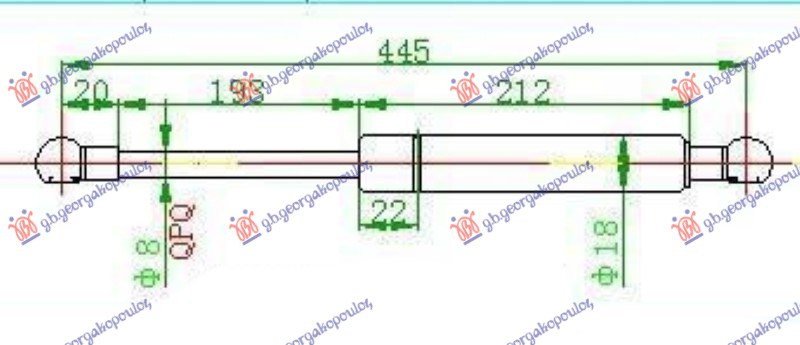 AMORTIZER GEPEK VRATA (CABRIO) (446L-490N)