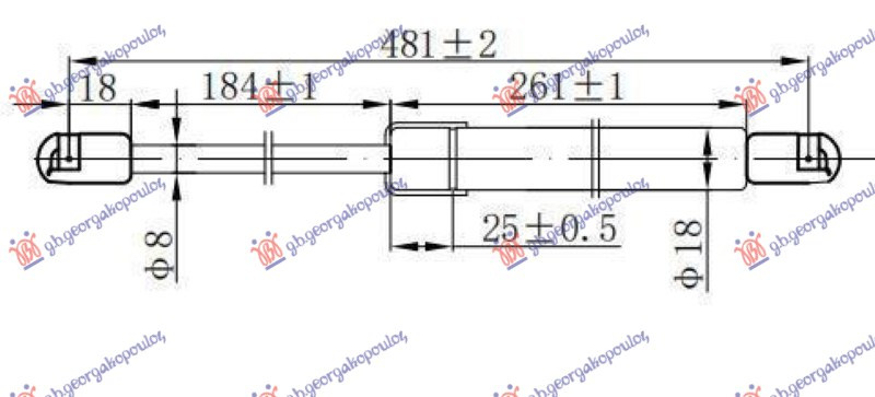 AMORTIZER GEPEK STAKLA (481L-135N)