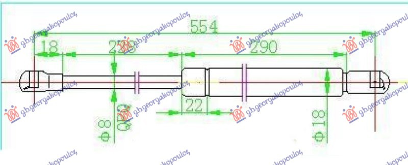 AMORTIZER GEPEK VRATA (555L-305N)