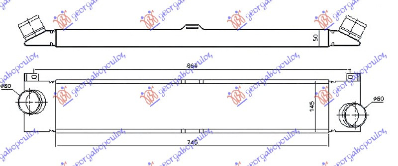 INTERCOOLER 2.3 JTD DIESEL (745x145x50)