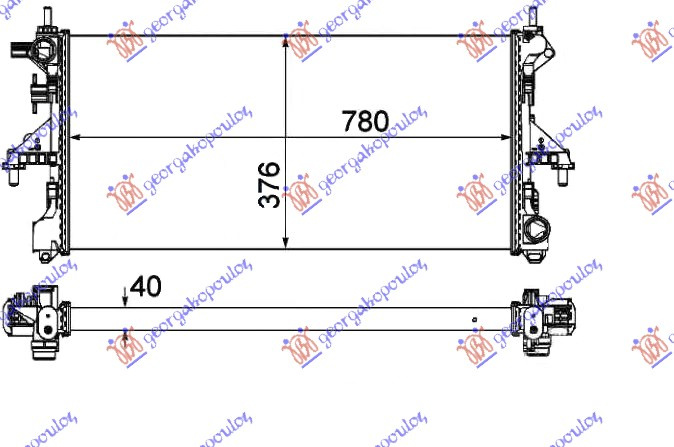 HLADNJAK MOTORA 2.0 JTD + A/C (78x37.6x4.0)