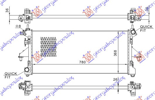 HLADNJAK MOTORA 2.3 JTD -AC DIZEL RUČNI (780x380x34) (MEHANIČKI)