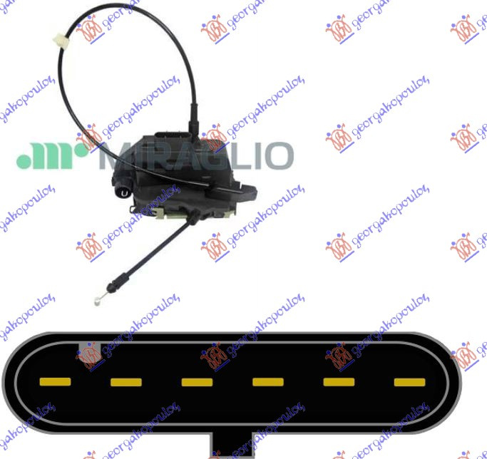 BRAVA STRAŽNJIH VRATA (CENTRALNO ZAKLJUČAVANJE) CRNA (6PIN)