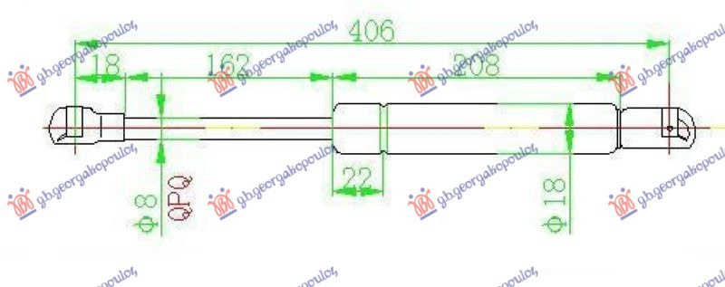 AMORTIZER GEPEK VRATA (406L-335N)