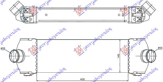 HLADNJAK INTERC. 2,2-2,4 TDCi (398x147x62)