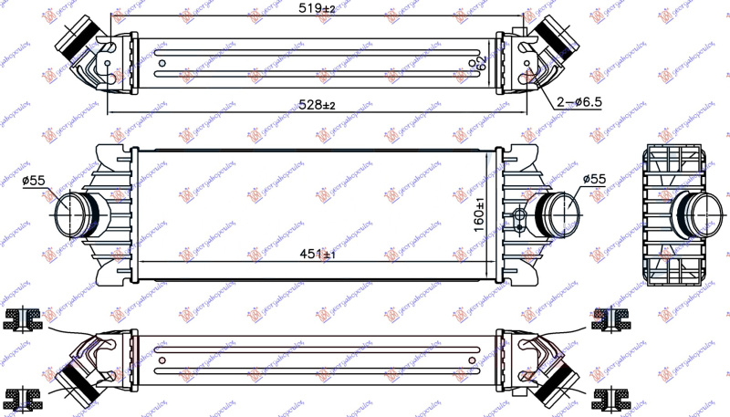 INTERCOOLER 2.2 TDCI (451x160x62)