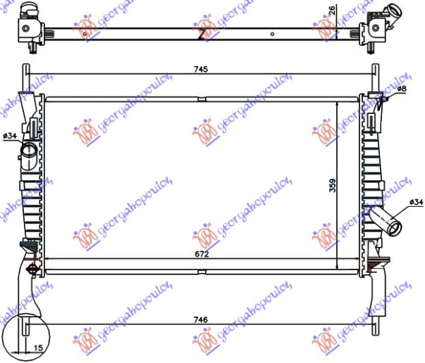 HLADNJAK MOTORA 2.2-2.3TDCI-2.4i -A/C (67x38)