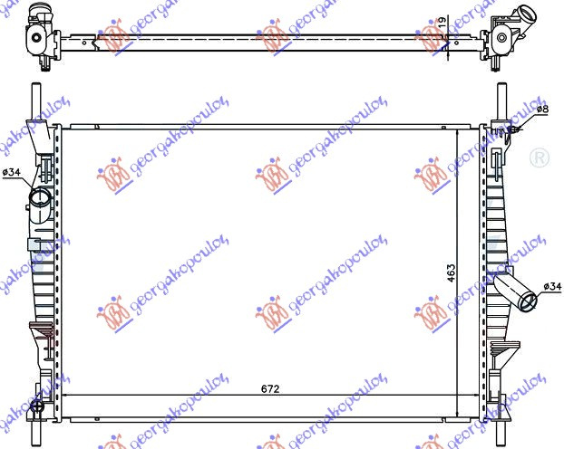 HLADNJAK MOTORA 2.2-2.4 TDCi-A/C (67.5x45.5)